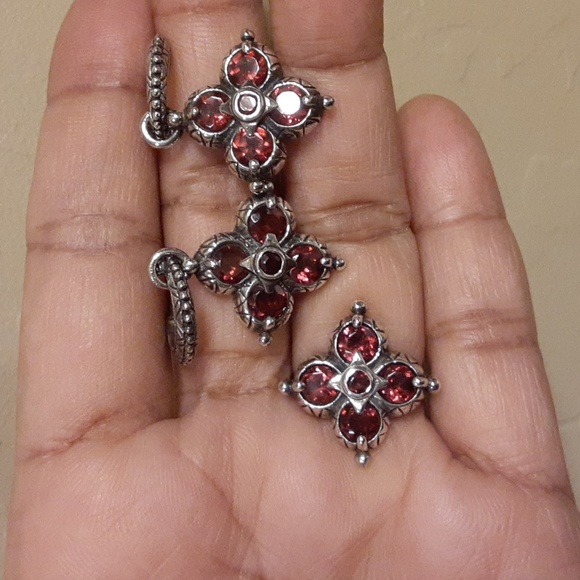 925 Genuine Garnets Earrings and Ring Set. FIRM. - Picture 11 of 17